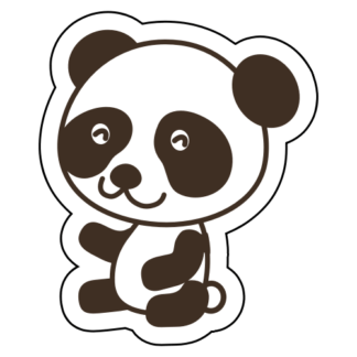 Joyful Panda Sticker (Brown)